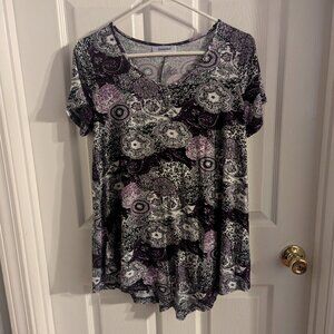 Esenchel top purple white and black - large